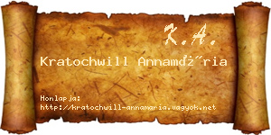 Kratochwill Annamária névjegykártya